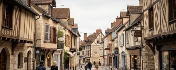 Vue panoramique du centre historique de Dijon avec ses toits bourguignons typiques pour investissement immobilier